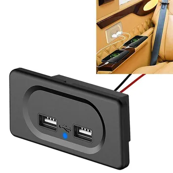 Dual USB Porti Lādētāja Ligzda Strāvas Kontaktligzdas DC5V/3.1 Par 12V Automašīnas Laivu Kemperu Caravan Modifikācijas Piederumi