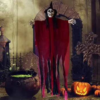 Gara Balsts ar Skaņas Efektiem Spooky Halloween Āra Dekoru Balss-kontrolē Skelets Spoku Aksesuārus par Haunted Māju Pagalmā, Terases