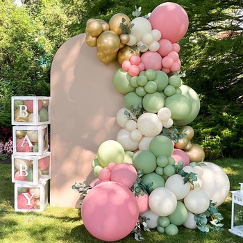 Gudrais, Zaļa, Rozā Baloni Vainags Arku Komplekts Baby Dušas Balonu Kaste Bērniem, Džungļu Safari 1. Dzimšanas dienu, Kāzu Dekori Piederumi