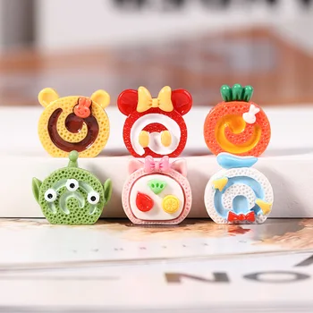 Cute Mini Multfilmu Maizes Kūka Roll Plakanu Aizmuguri Sveķu Cabochon DIY Rotaslietas Matadatu Amatniecības Apdare Piederumi