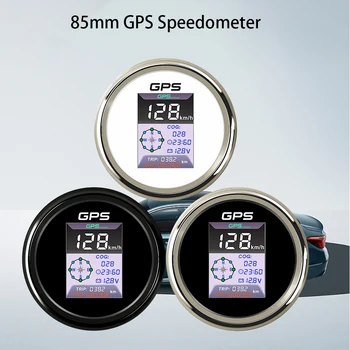 RHAXEL 85mm Digitālais Spidometrs GPS Odometra ar Voltmetrs Pulksteņa Rādītājs ar Modinātāju uz Auto, Motociklu, Jahtu 12V 24V