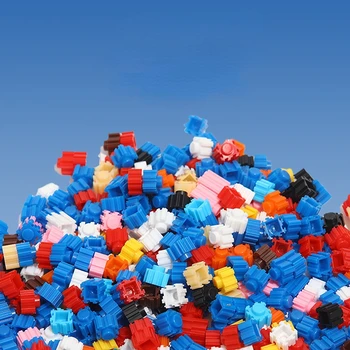 1000 Gab./Maisiņā, Miniatūras Maza Daļiņa Celtniecības Bloki Rotaļlietas Bezmaksas Montāža Celtniecības Bloki Izkaisīti Plastmasas Montāžas Bloks