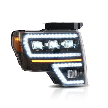 Rūpnīcas Karstā Pārdošanas LED Galvas Gaismas Ford F150 2009. - 2014. Gada Dinamisku Pagrieziena Rādītāju Priekšējā Automašīnas Lampu Daļas, Auto Apgaismojuma Sistēma