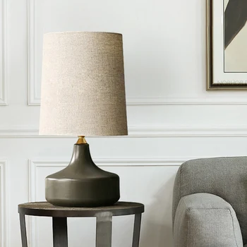 Gultas lampa, guļamistaba, vienkārši modernās galda lampas, Ziemeļvalstu ins Amerikāņu keramikas pelēka, personalizētu, silts, retro galda lampa